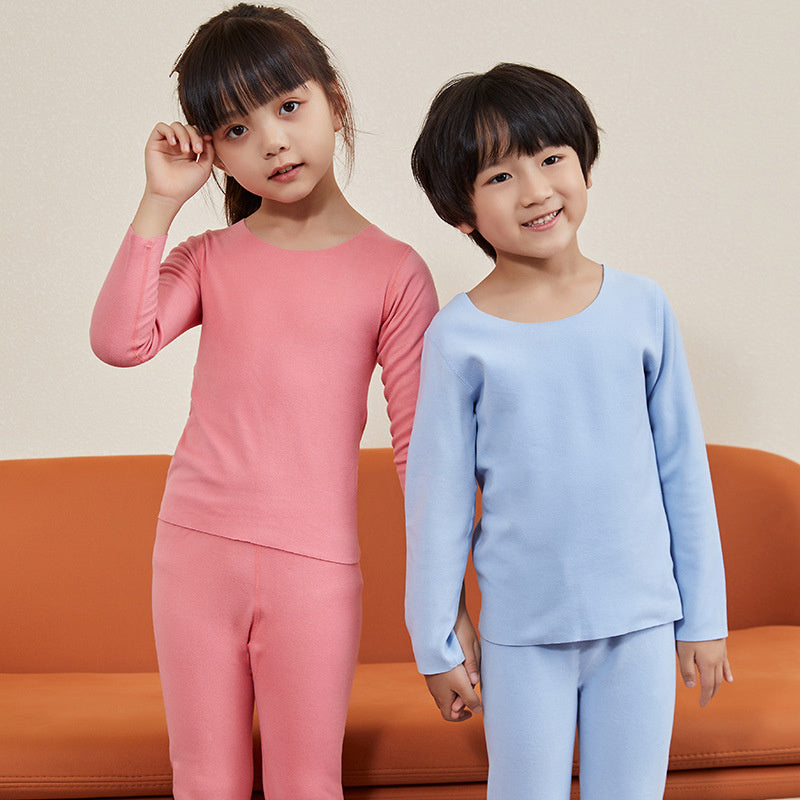 Traceless Round Collar Warm Suit For Boys And Girls