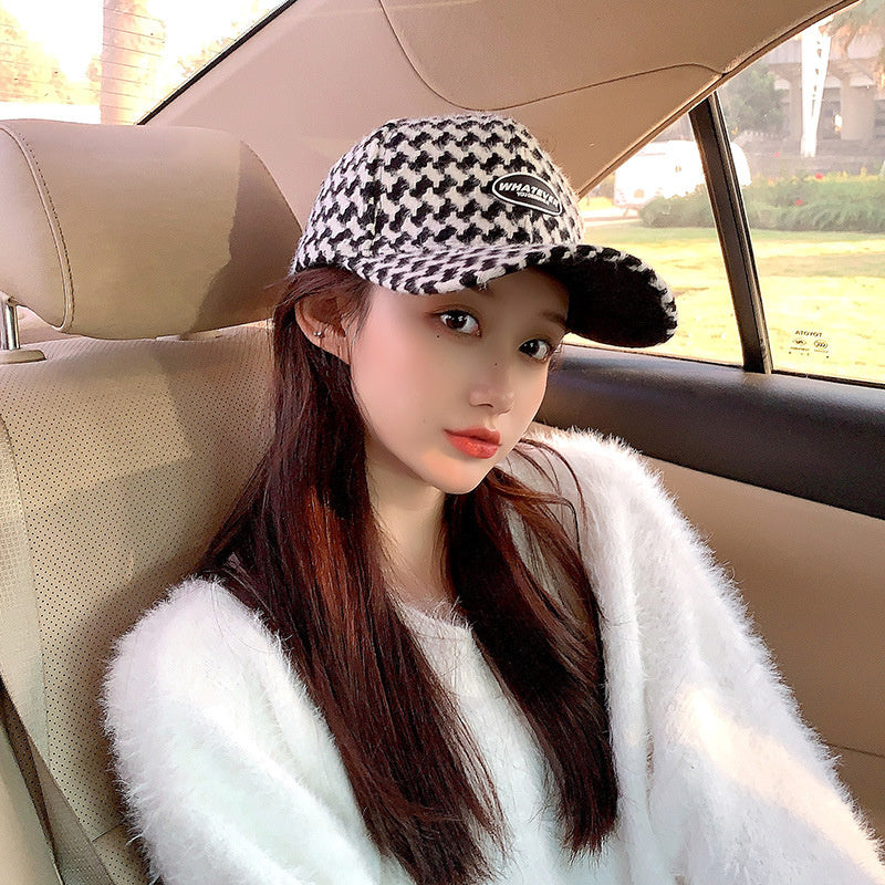 Fashion Letter Plaid Baseball Cap