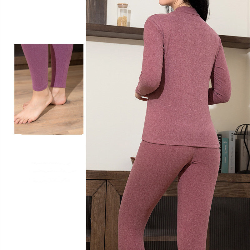 Half High Collar Long Sleeve Thermal Underwear For Couples