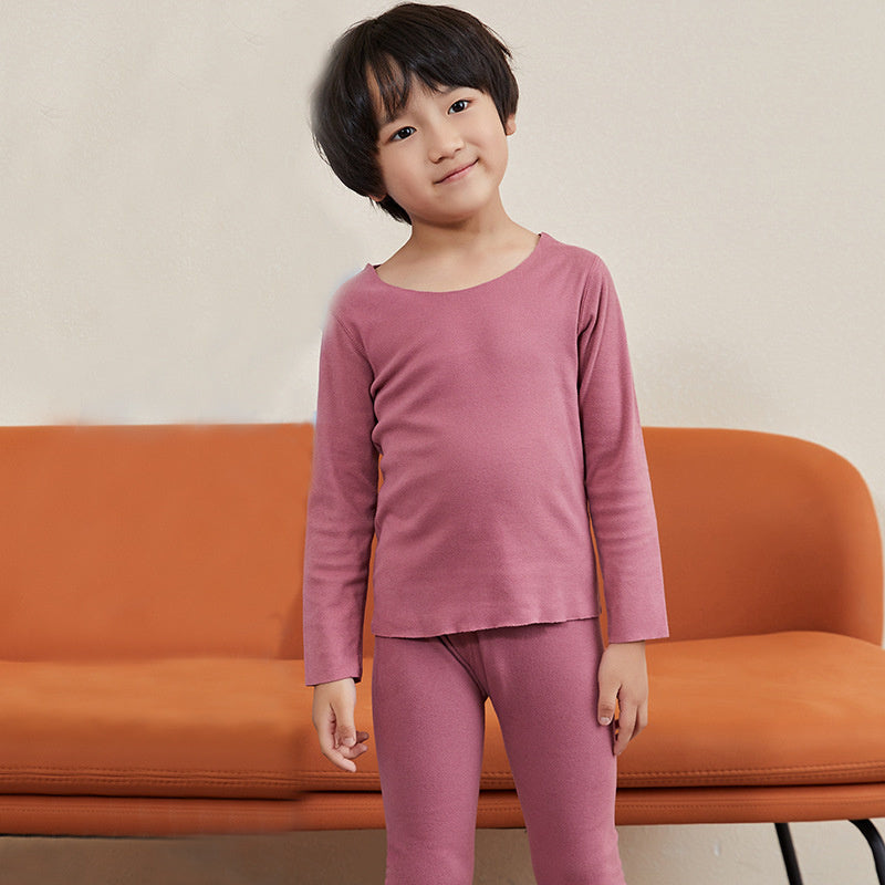 Traceless Round Collar Warm Suit For Boys And Girls