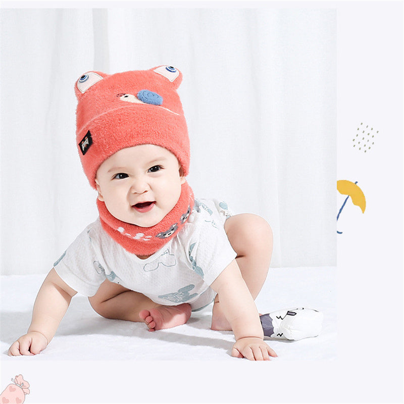 Winter Thickened Cute Snail Warm Ear  Scarf Suit For Baby