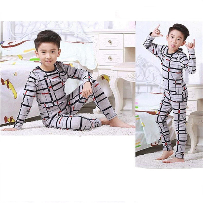 Cute Boy Two-Pieces Long Sleeve Pyjamas Long Gown Suits