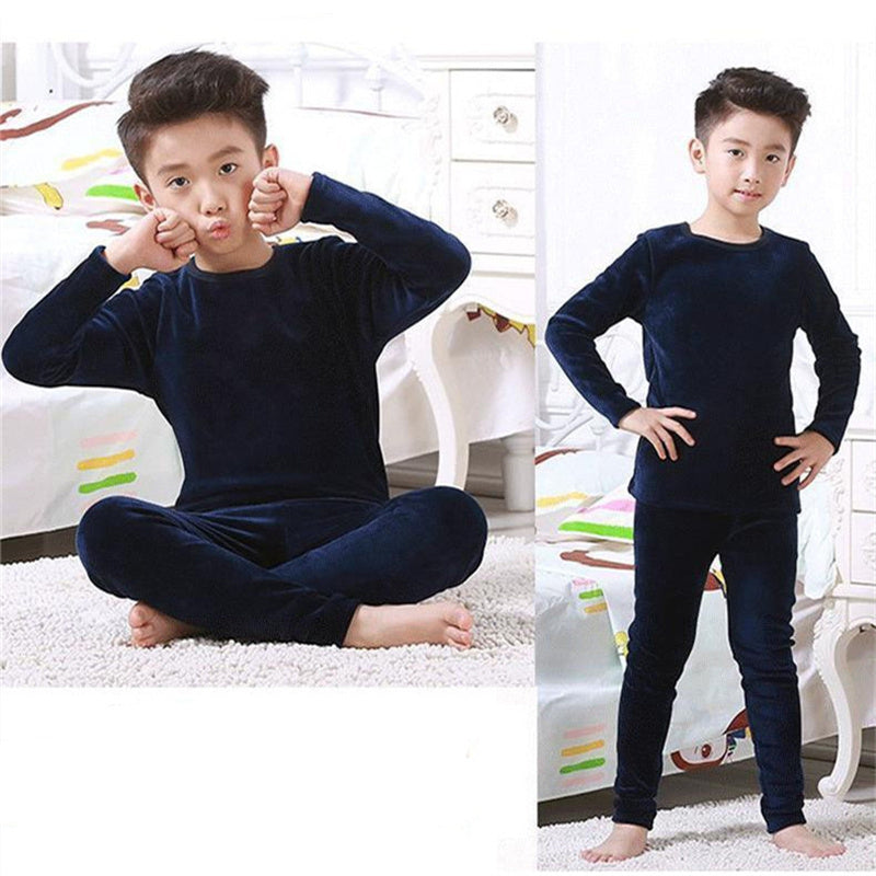 Cute Boy Two-Pieces Long Sleeve Pyjamas Long Gown Suits