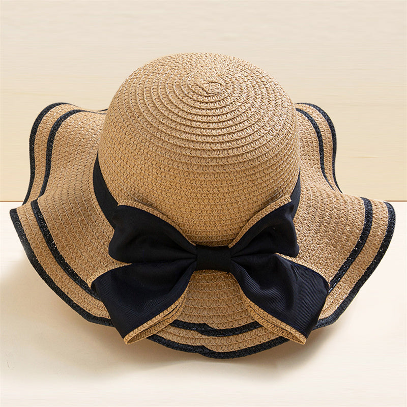 European And American Outdoor Breathable Sun Shade Straw Hat With Bow