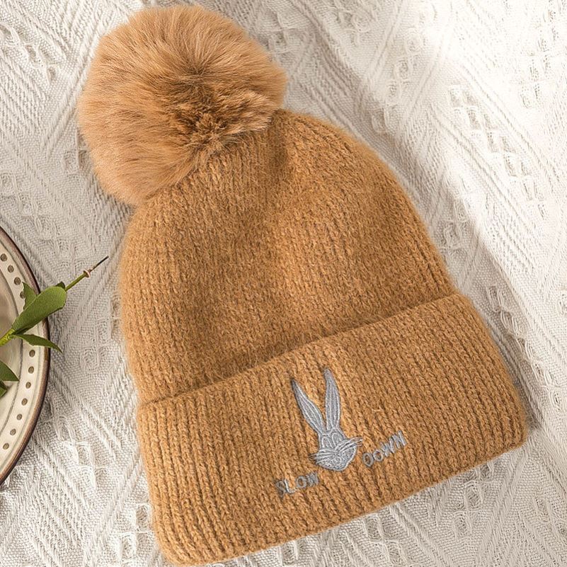 Windproof Wool Ball Knitted Hat