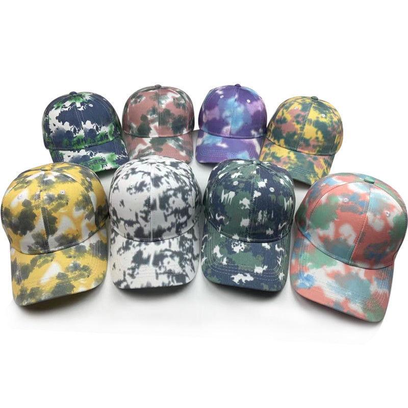 Tie-dyed street-coloured shade hats
