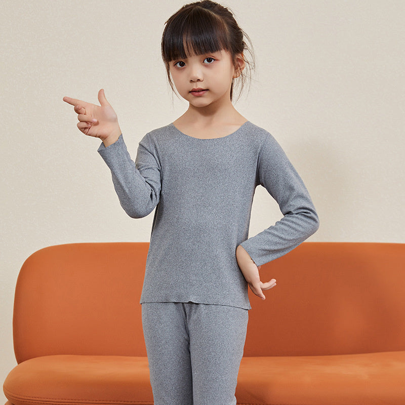 Traceless Round Collar Warm Suit For Boys And Girls