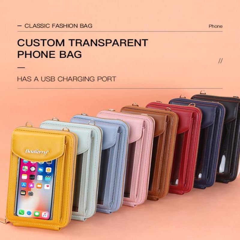 Mini Lady Transparent Touch Screen Mobile Bag