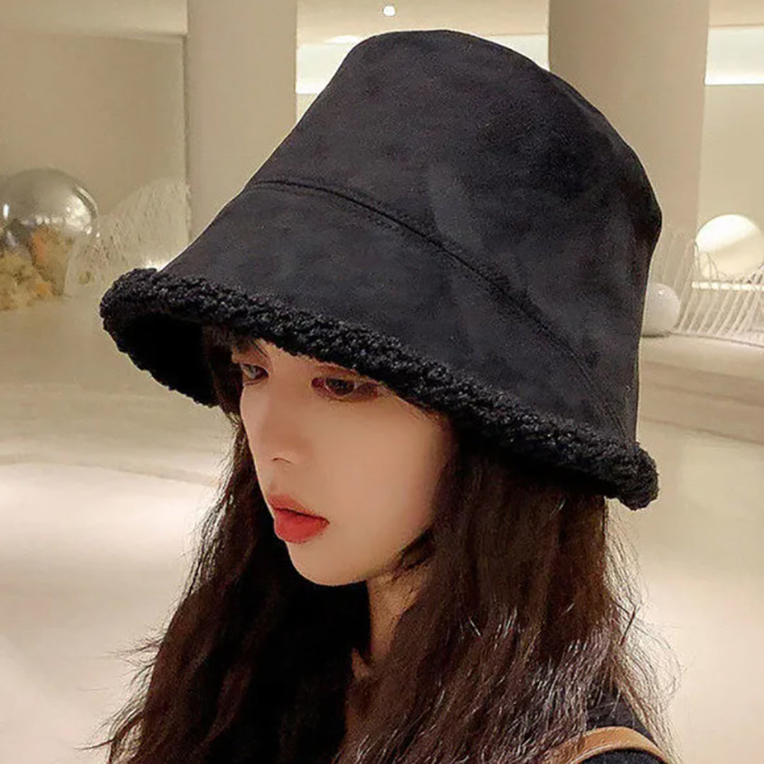 Fashion Double-sided Retro Wool Warm Bucket Hat