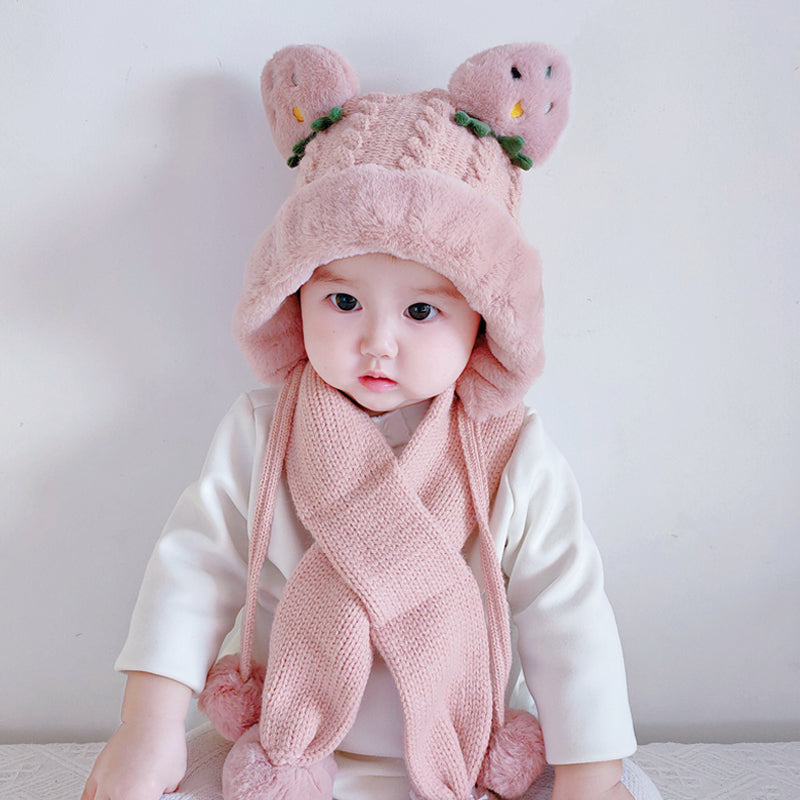 Two-piece Strawberry Ear Scarf