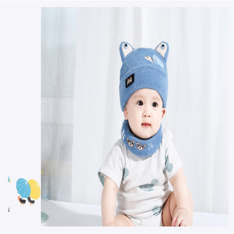 Winter Thickened Cute Snail Warm Ear  Scarf Suit For Baby