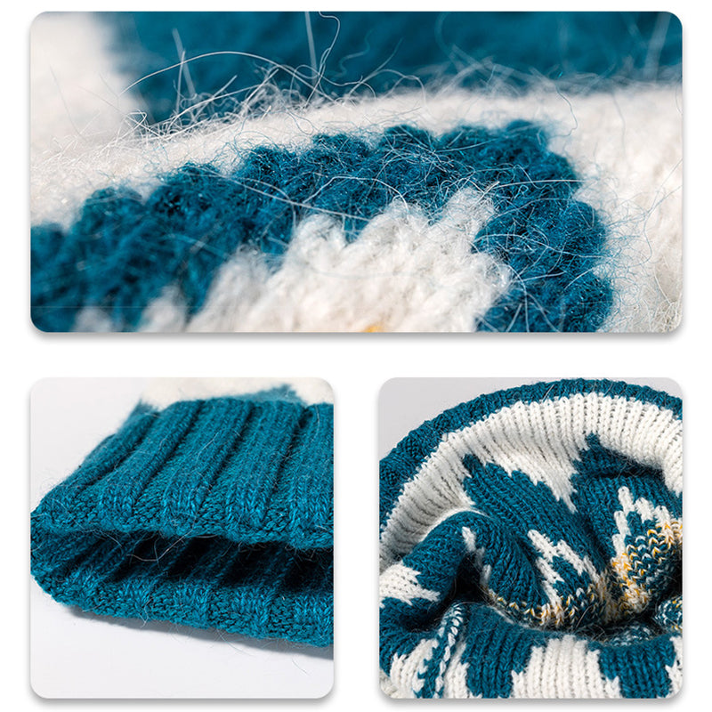 Winter Fashion Striped Jacquard Warm Knit Hat