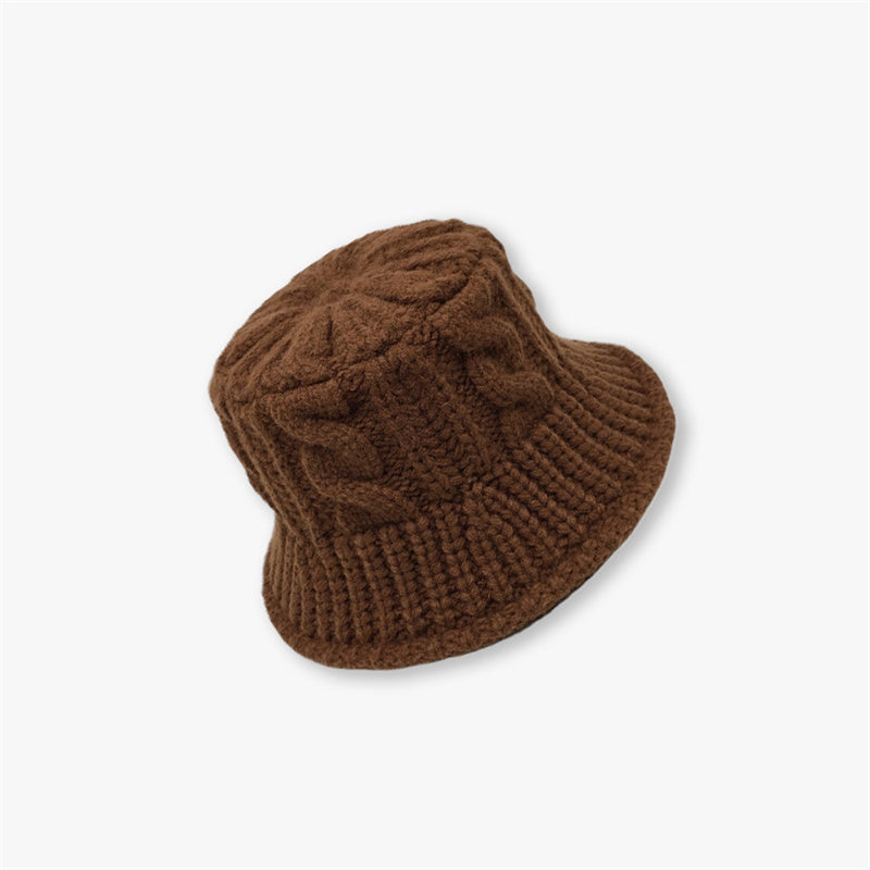 Winter small eaves coarse hemp yarn cap increase fisherman basin cap show face small bucket cap