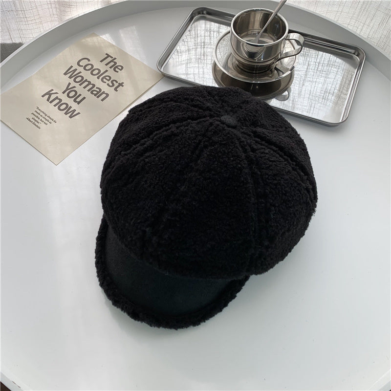 Women's Fashion Spliced Plush French Beret