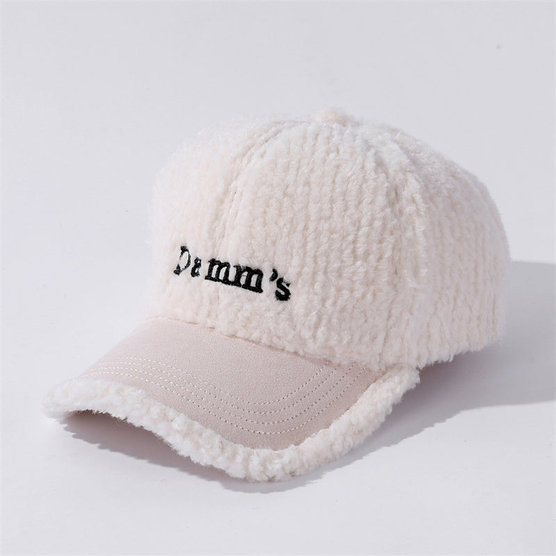 Fashion Spliced Alphabet Embroidery Plush Baseball Cap