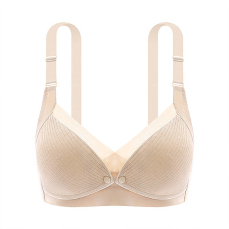 Front Closed Seamless Cotton Breast-Feeding Bra