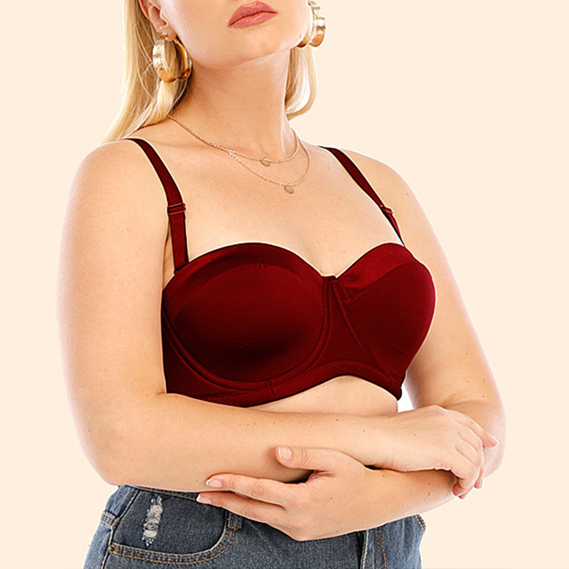 Thin Large Size Strapless Bra For D Cup