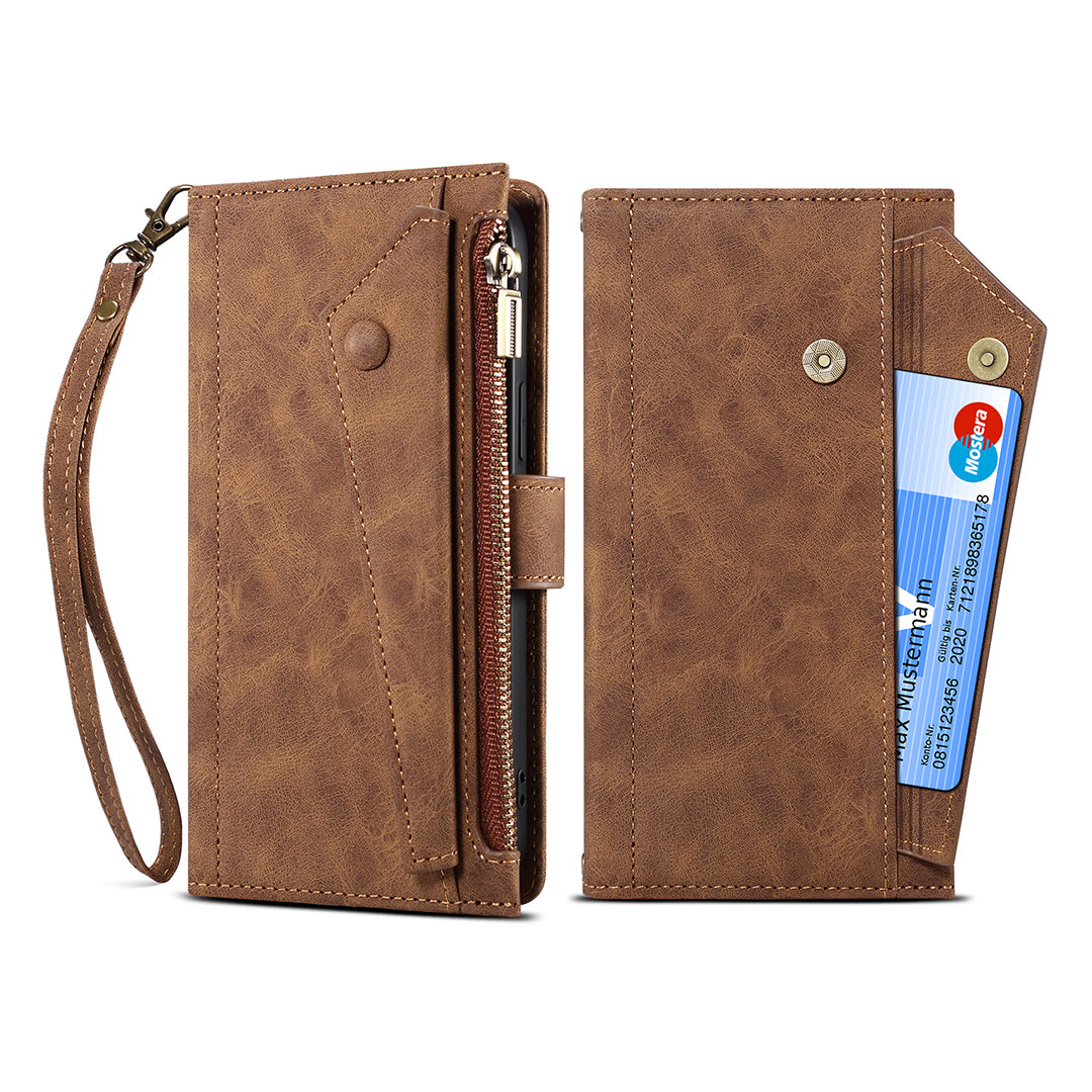 Leather Sitch Wallet Case For iPhone