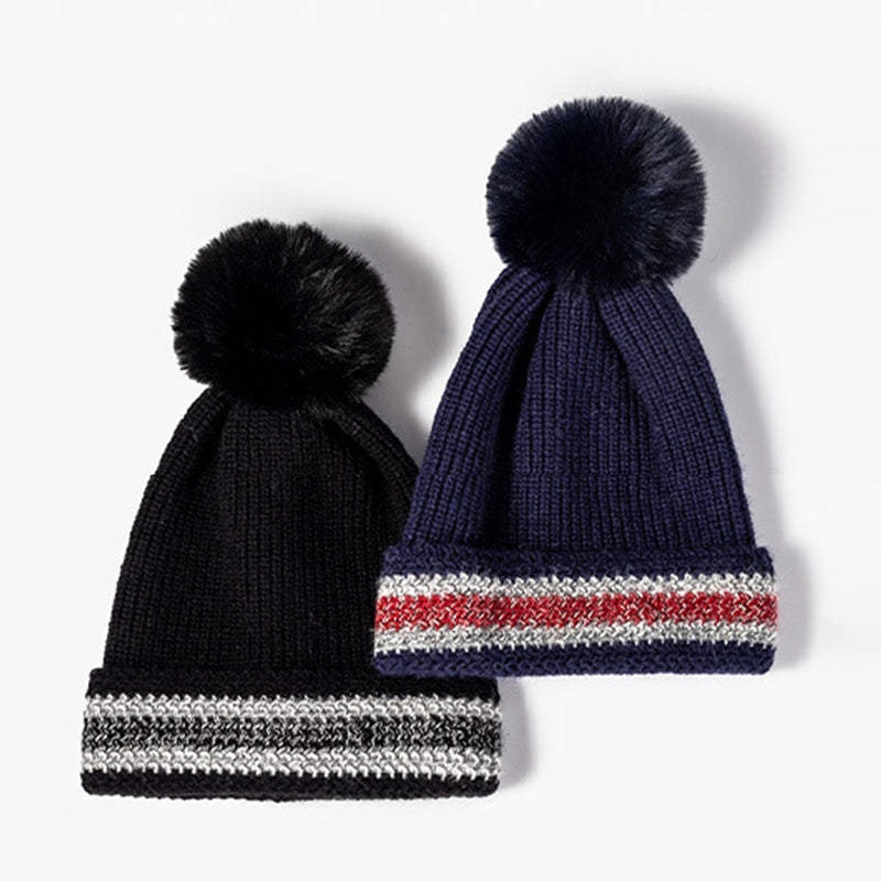 Winter Outdoor Striped Jacquard Warm Knit Hat