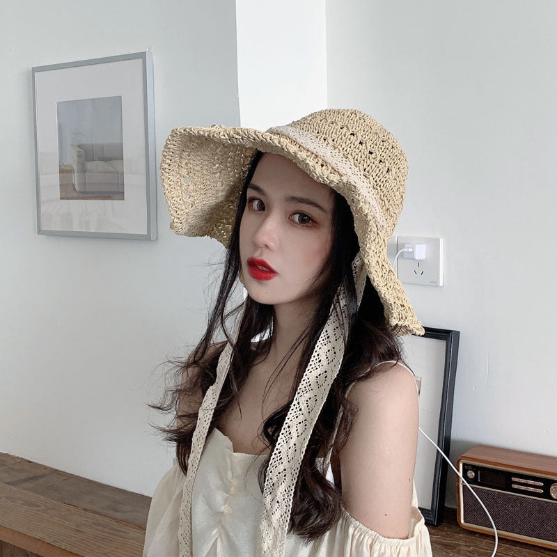 Braided lace hat for sun protection