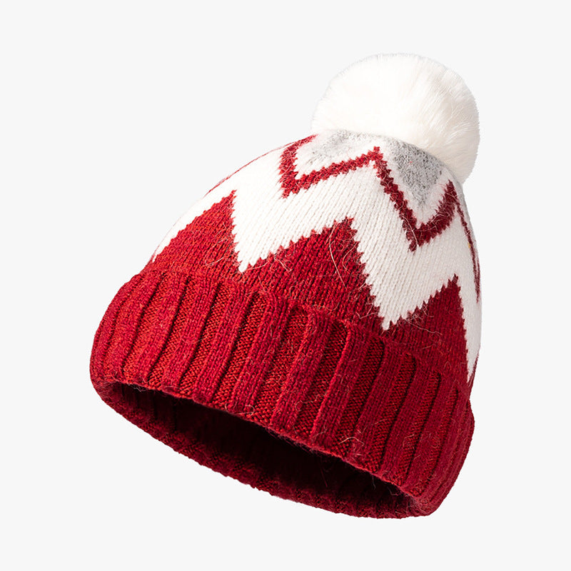 Winter Fashion Striped Jacquard Warm Knit Hat