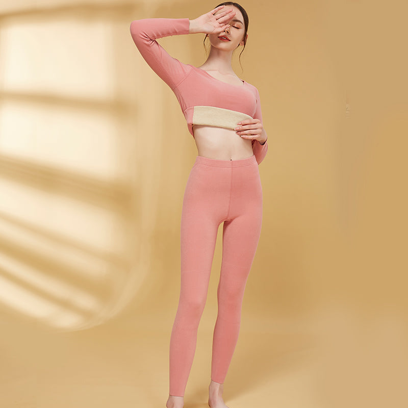 Double Layer Long Sleeve Thermal Underwear For Women