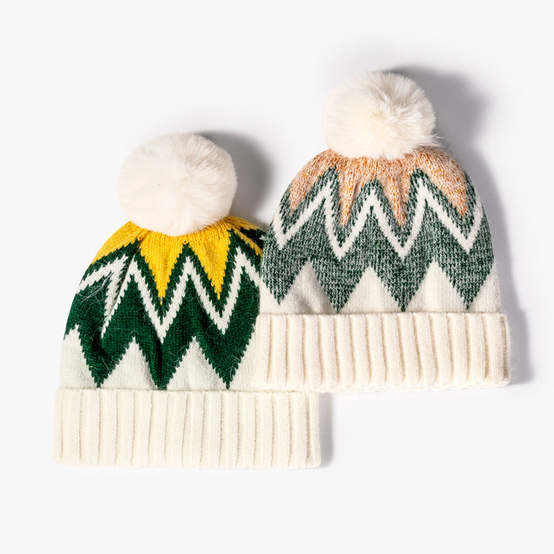 Winter Fashion Striped Jacquard Warm Knit Hat