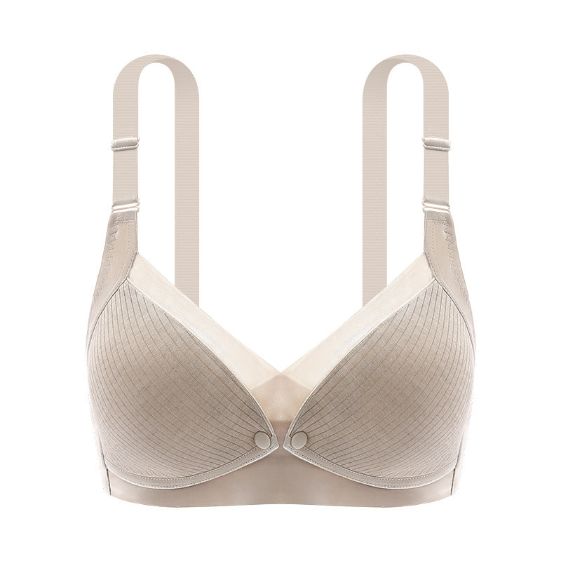 Front Closed Seamless Cotton Breast-Feeding Bra