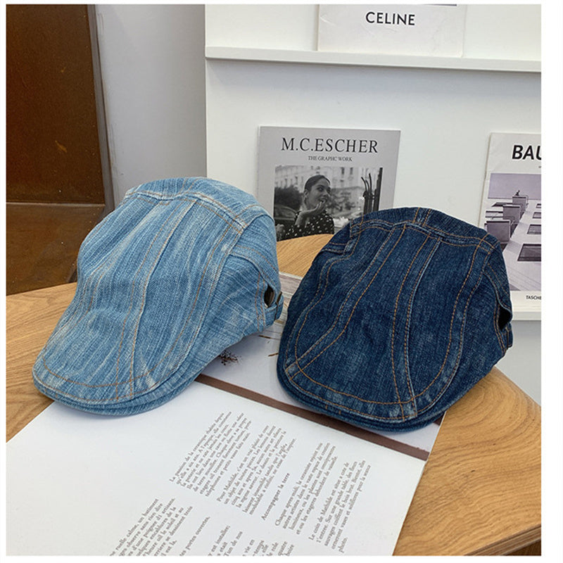 Retro Denim Forward Berets
