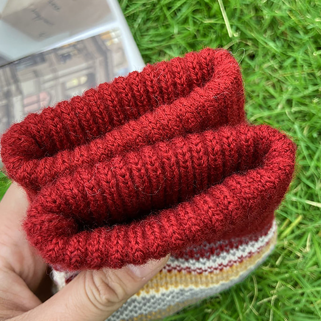 Knitted Warm Colorful Snowflake Gloves Support Touch Screen