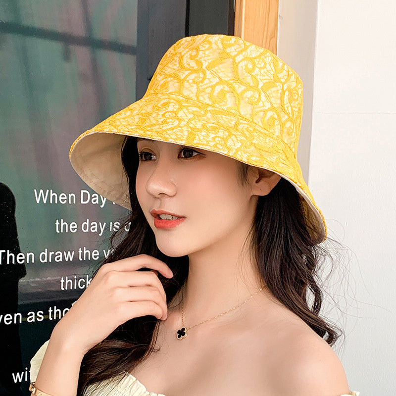 Fashion Lace Embroidered Pot Hat