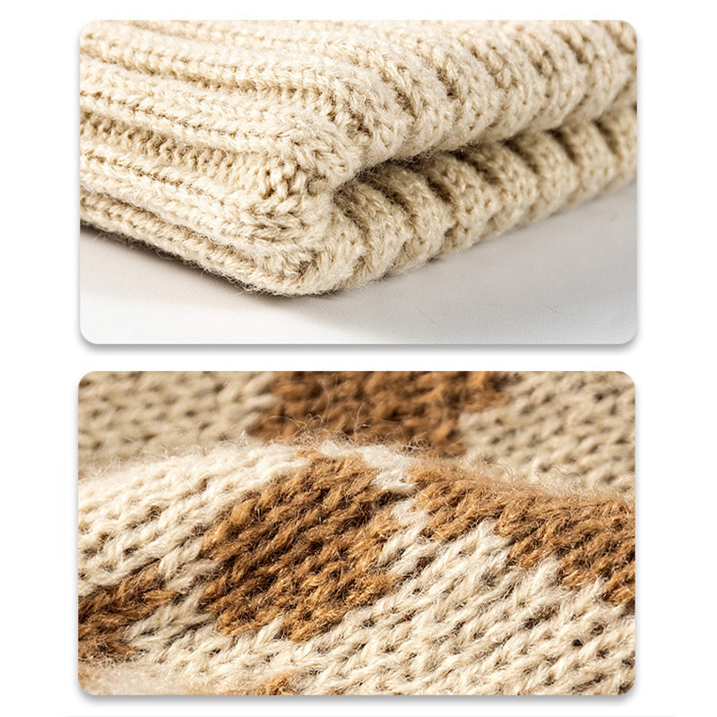 Winter Fashion Leopard Print Outdoor Warm Thick Woolen Hat