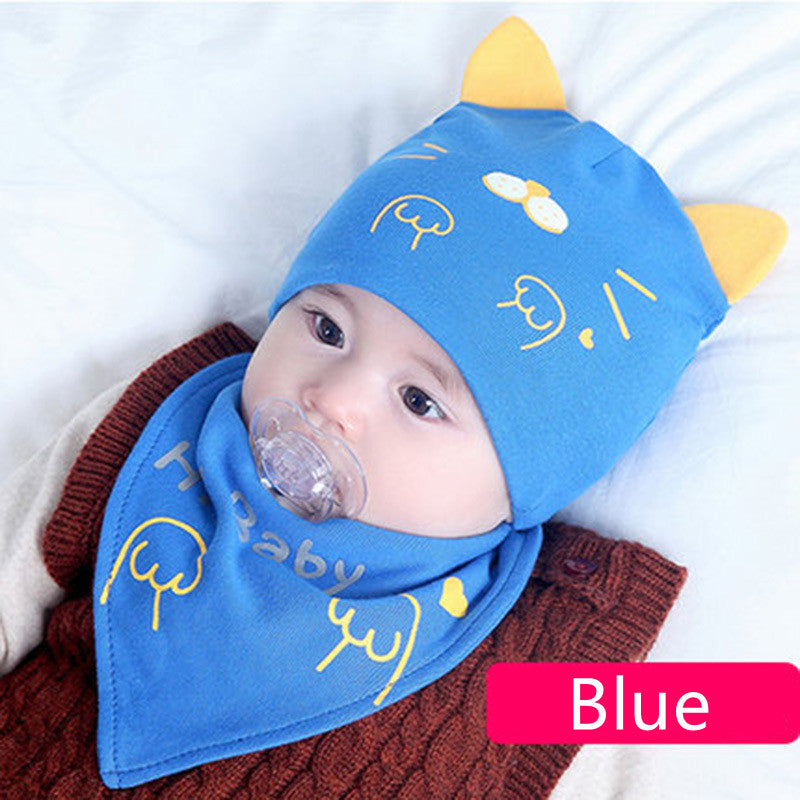 Newborn Infant Solid Color Warm Saliva Towel Cute Cartoon Kit