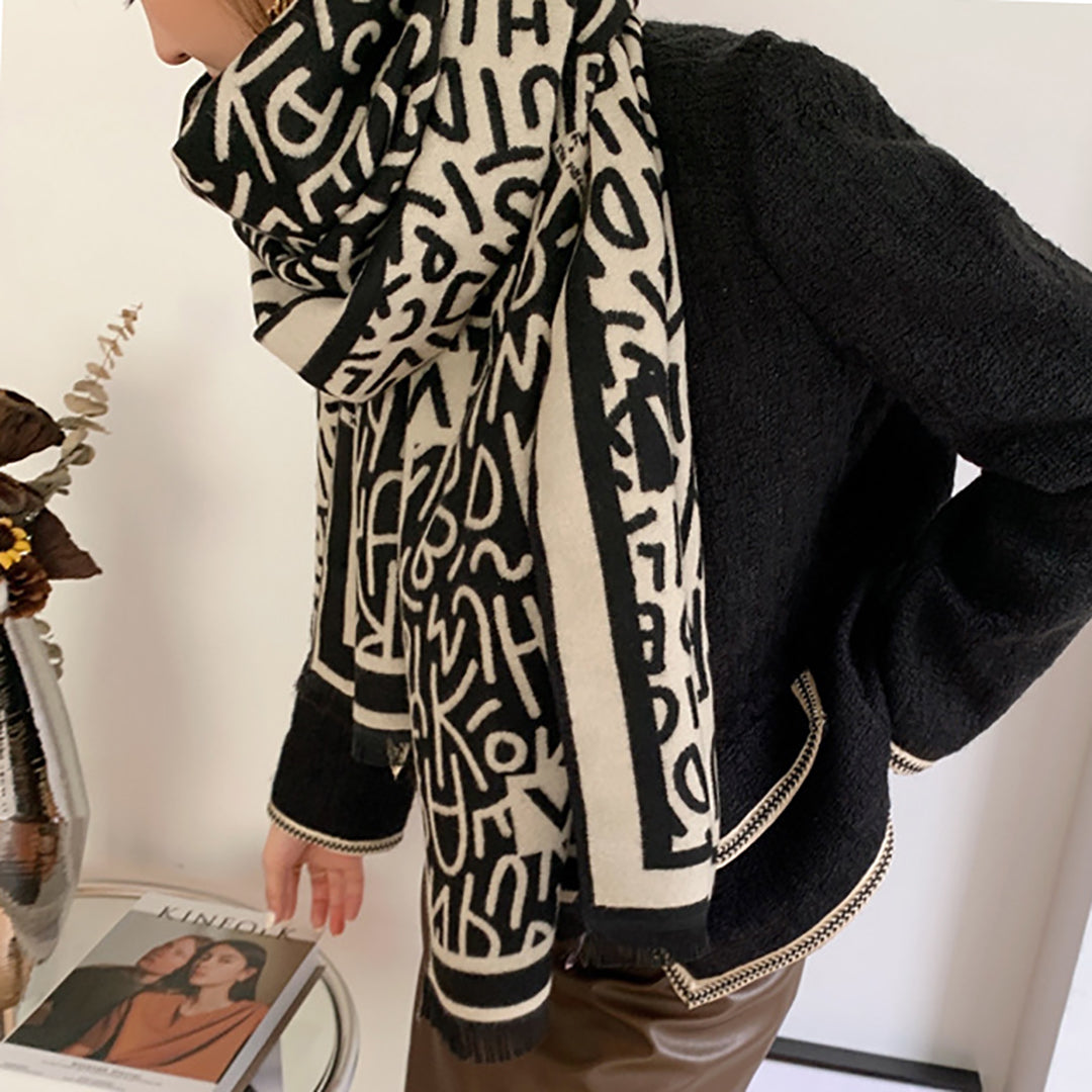 Stylish Cashmere Jacquard Thick Scarf