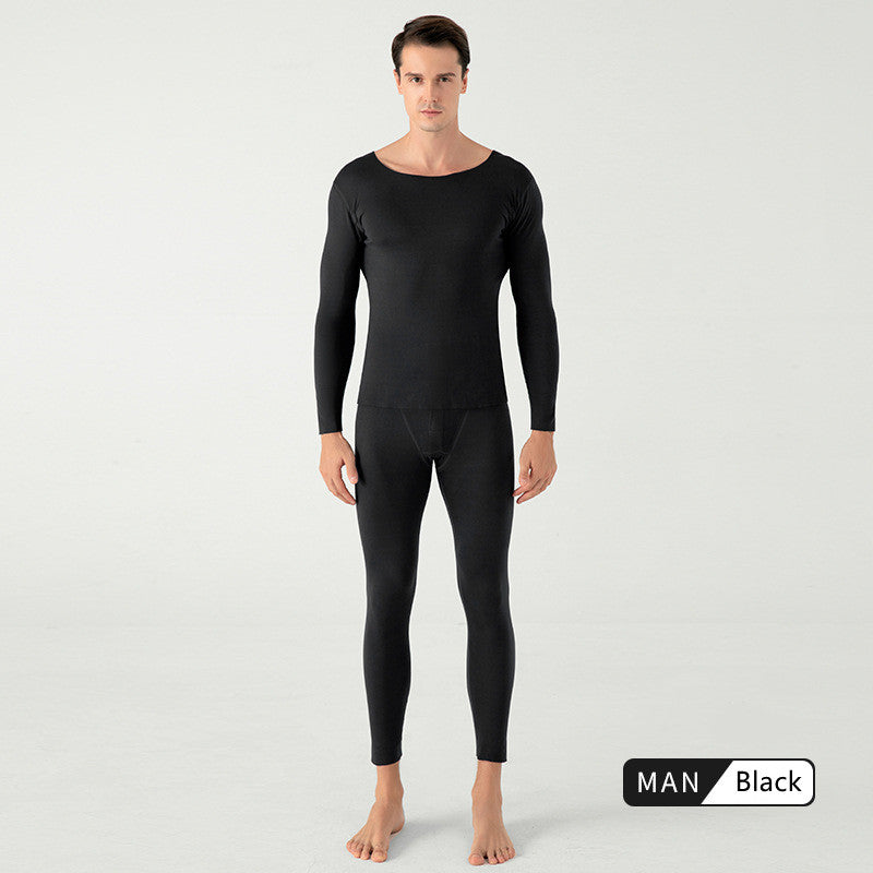 Non-marking Round Neck Long Sleeve Thermal Underwear For Couples