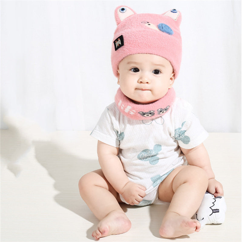 Winter Thickened Cute Snail Warm Ear  Scarf Suit For Baby