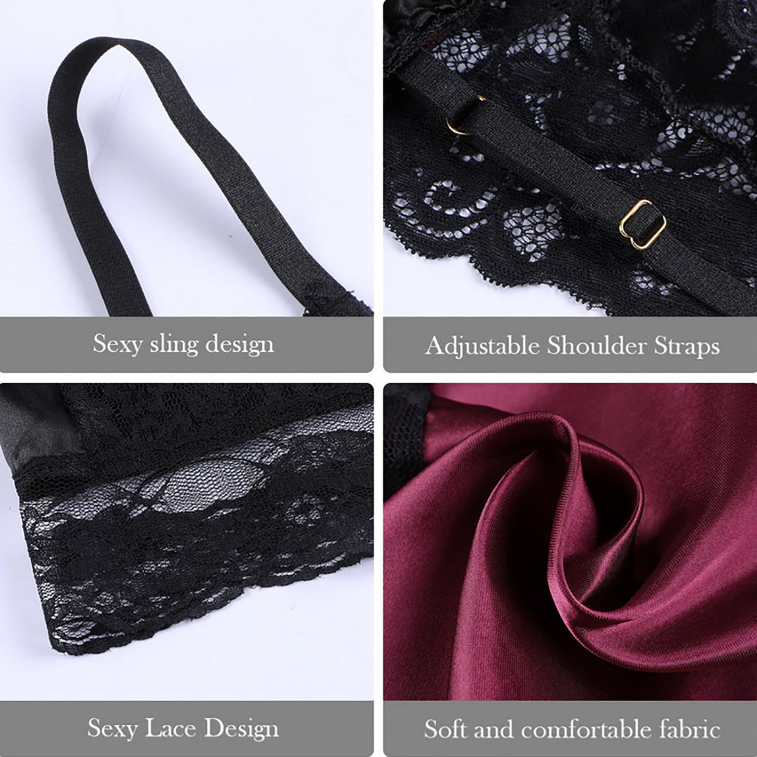 Ziibras™ Sexy Female Silky Sling Nightdress