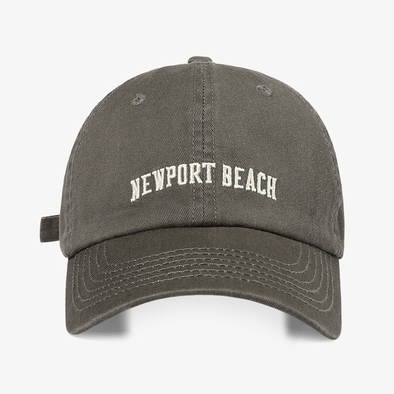 Lettering embroidered soft top casual sport cap