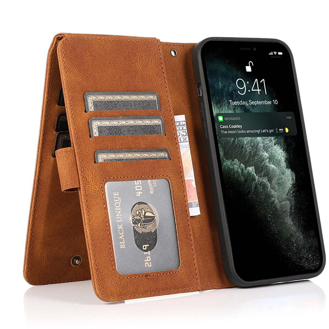 Ziibras™ Stylish Solid Color Leather Wallet for iPhone 13 &12