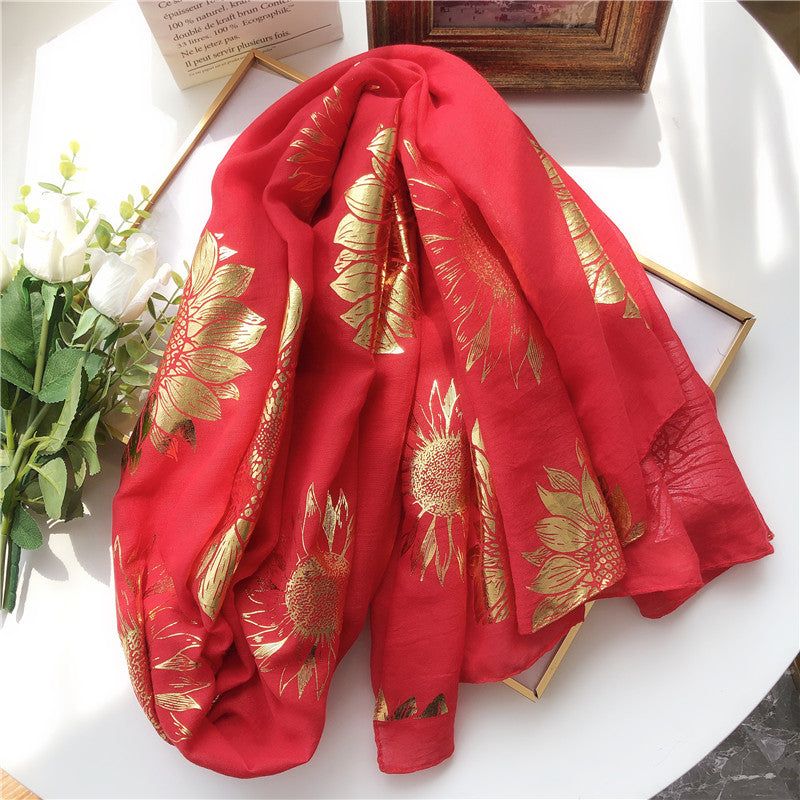 Ethnic Style Floral Print Scarf Shawl Headscarf Wraps For Beach Travel