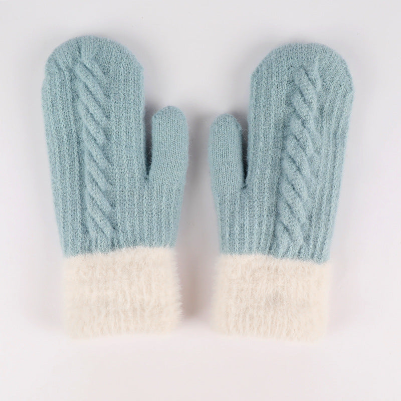 Winter Cute Solid Color Warm Mittens