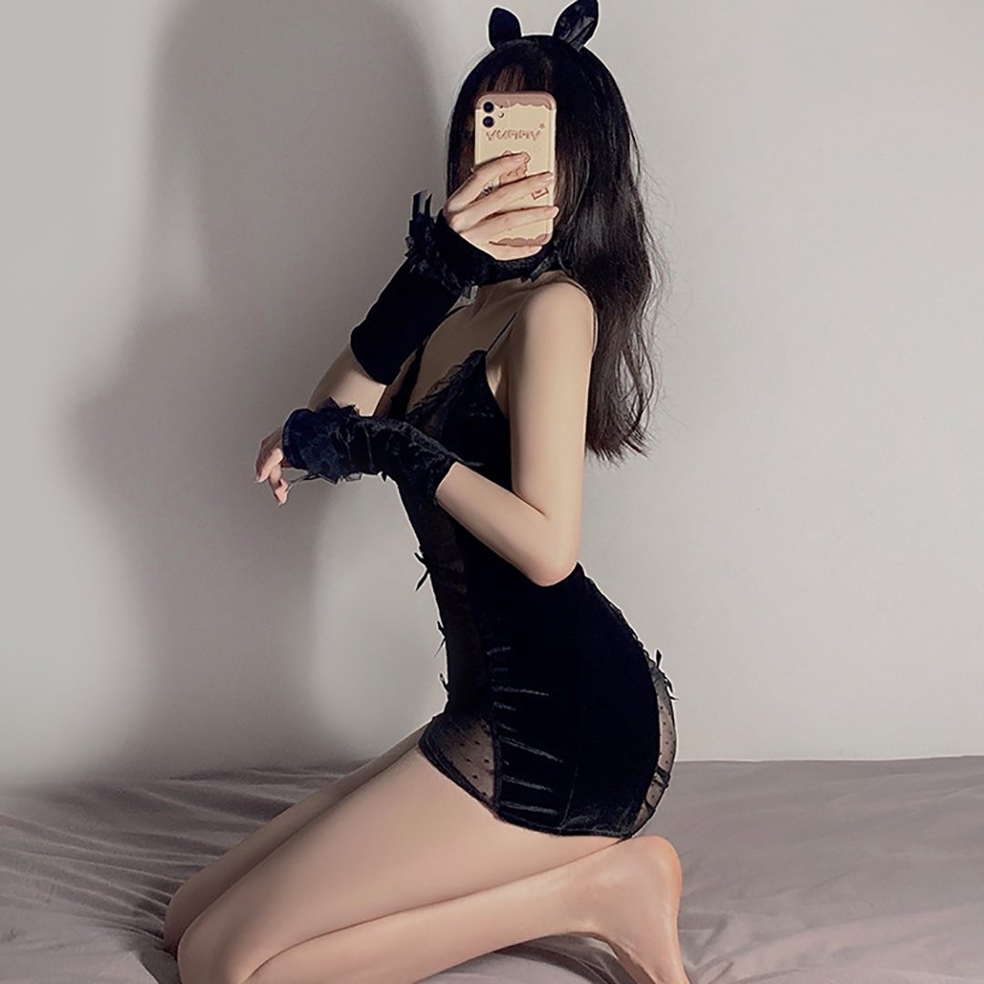 Sexy Mesh Hollow Velvet Lingerie