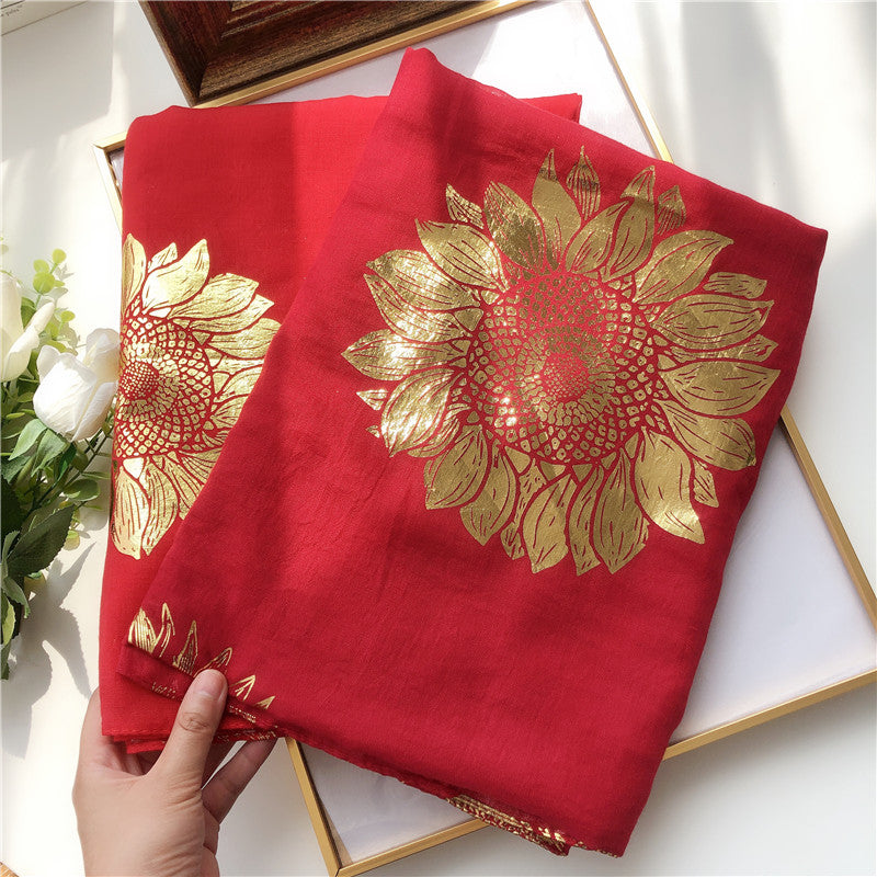 Ethnic Style Floral Print Scarf Shawl Headscarf Wraps For Beach Travel