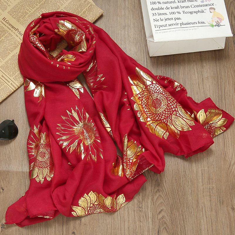 Ethnic Style Floral Print Scarf Shawl Headscarf Wraps For Beach Travel