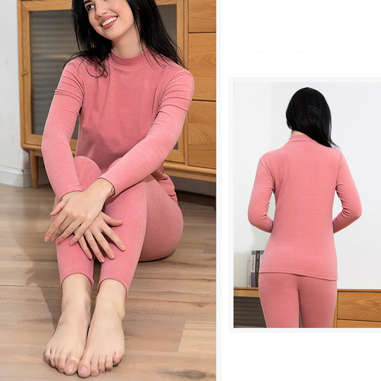 Half High Collar Long Sleeve Thermal Underwear For Couples