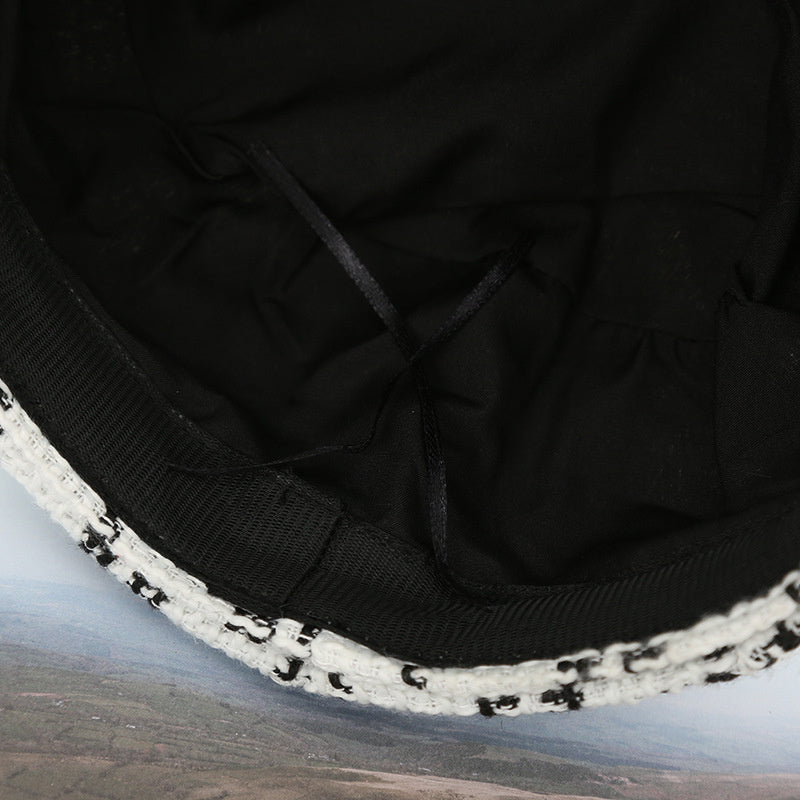 Black and White Plaid style Beret