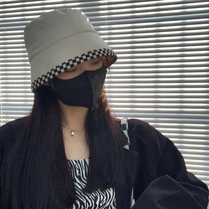 Fashion Plaid Print Pot Hat