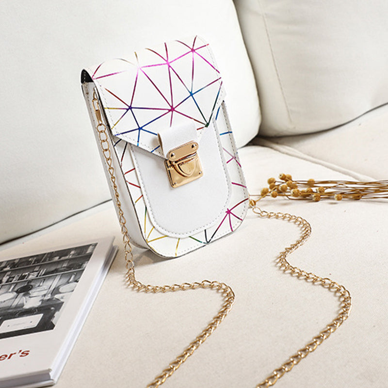 Fashion Chain Rhombus Printed Shoulder Mini Bag