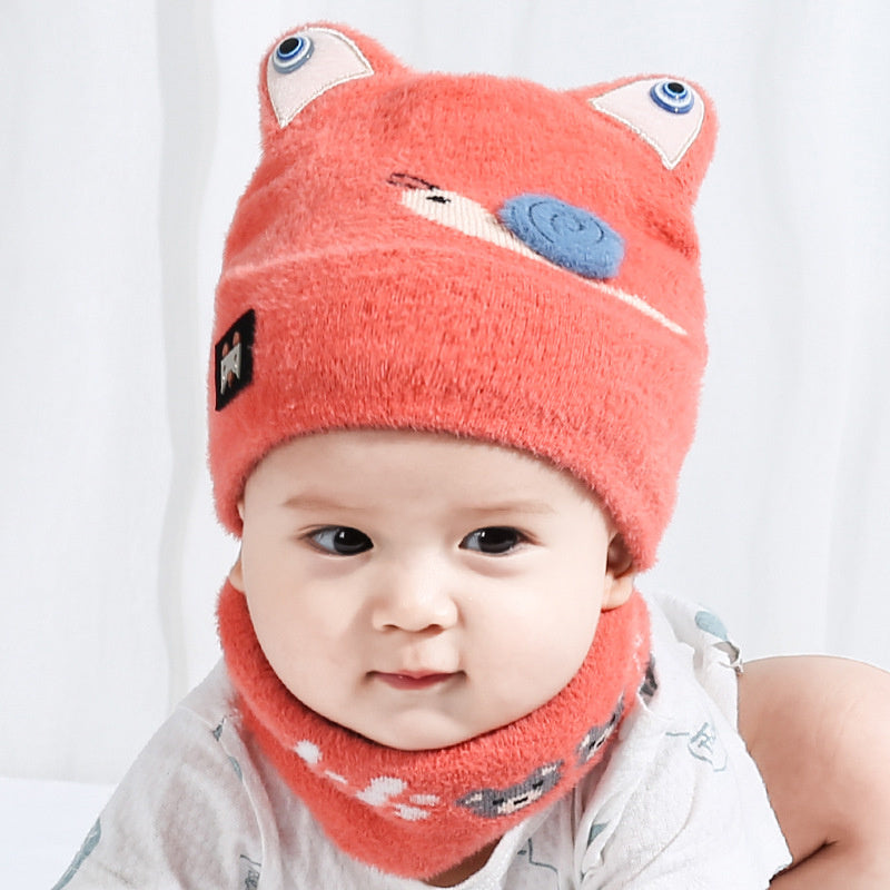 Winter Thickened Cute Snail Warm Ear  Scarf Suit For Baby
