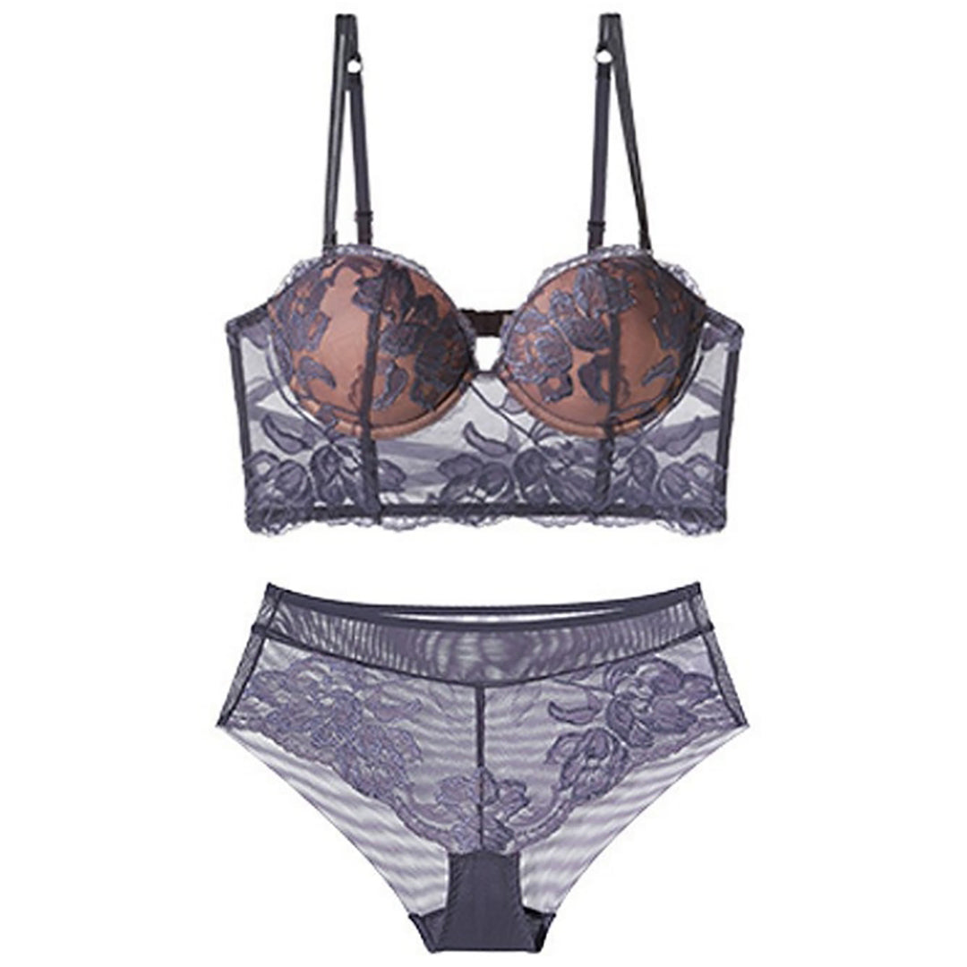 French Style Lace Hollow-out Bra Set